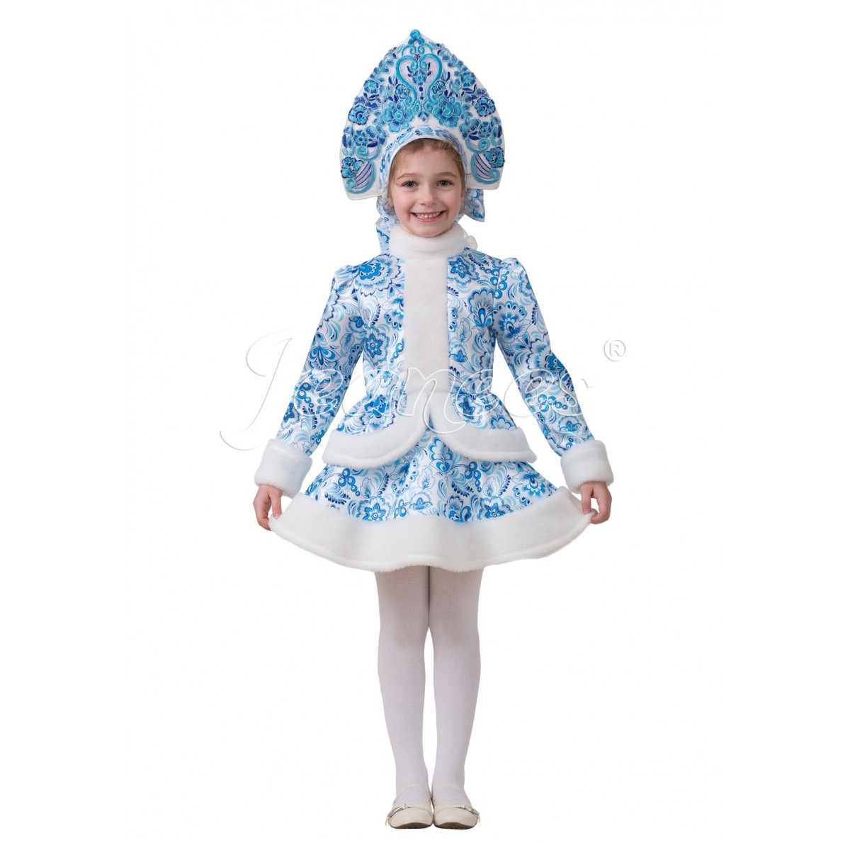 Детский карнавальный костюм Снегурочка Гжель, MK1515, Jeanees
