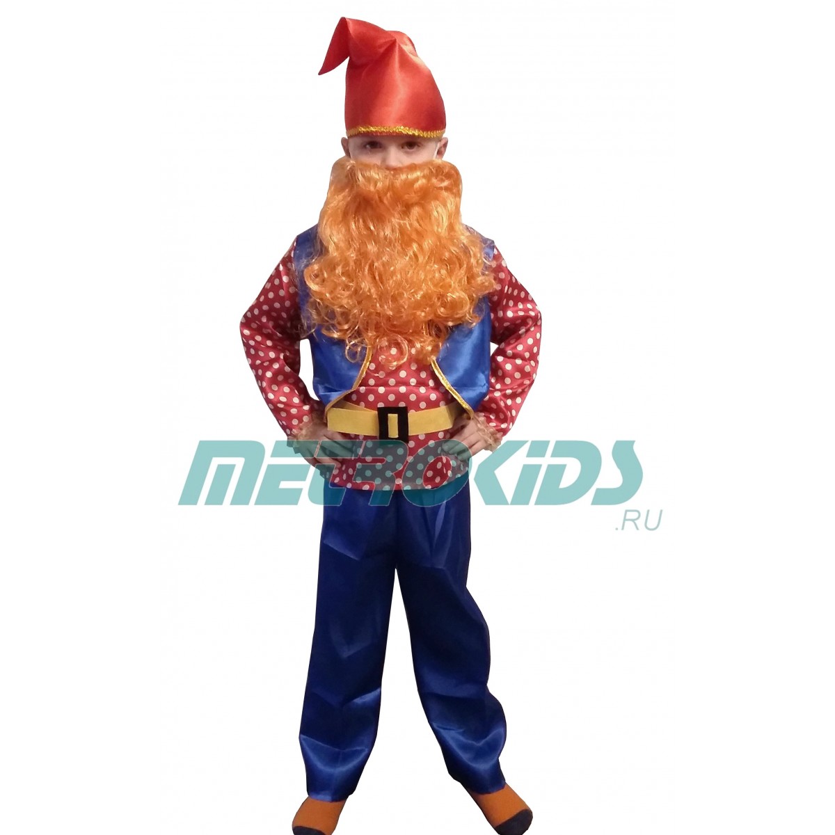 Детский карнавальный костюм Гнома, Гномик в горошек, МК11056