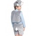 Карнавальный костюм серого Зайчика для мальчика, костюм Зайца из облегченного меха, Остров Игрушки