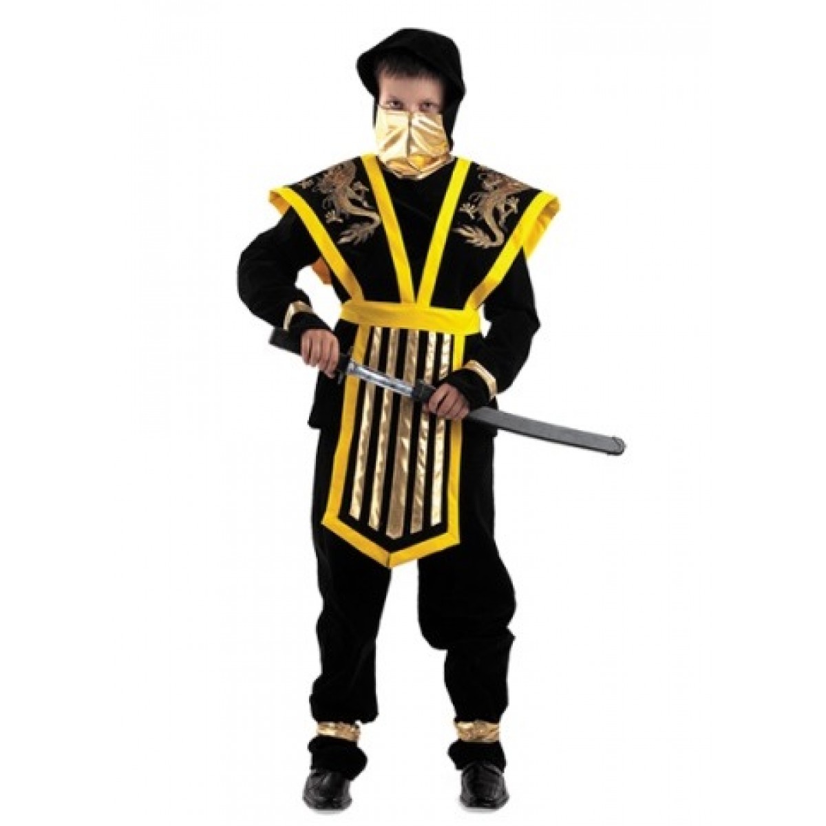 Карнавальный костюм Мастер Ниндзя в желтом, желтый Ниндзя, Батик