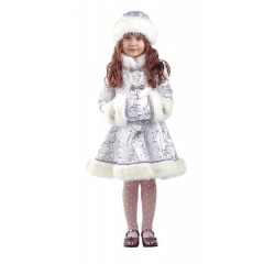 Новогодний карнавальный костюм Снегурочки, детский костюм Снегурочки хрустальной, Батик