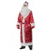 Профессиональный костюм Деда Мороза, Дед Мороз  красный сатиновый со снежинками, фирма Батик